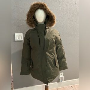 Old Navy Women’s Hooded Parka with Faux Fur Trim | Size M| Olive Green
